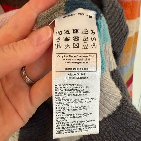 Allude Ruffled Striped Colorful Cardigan - Picture 4 of 6